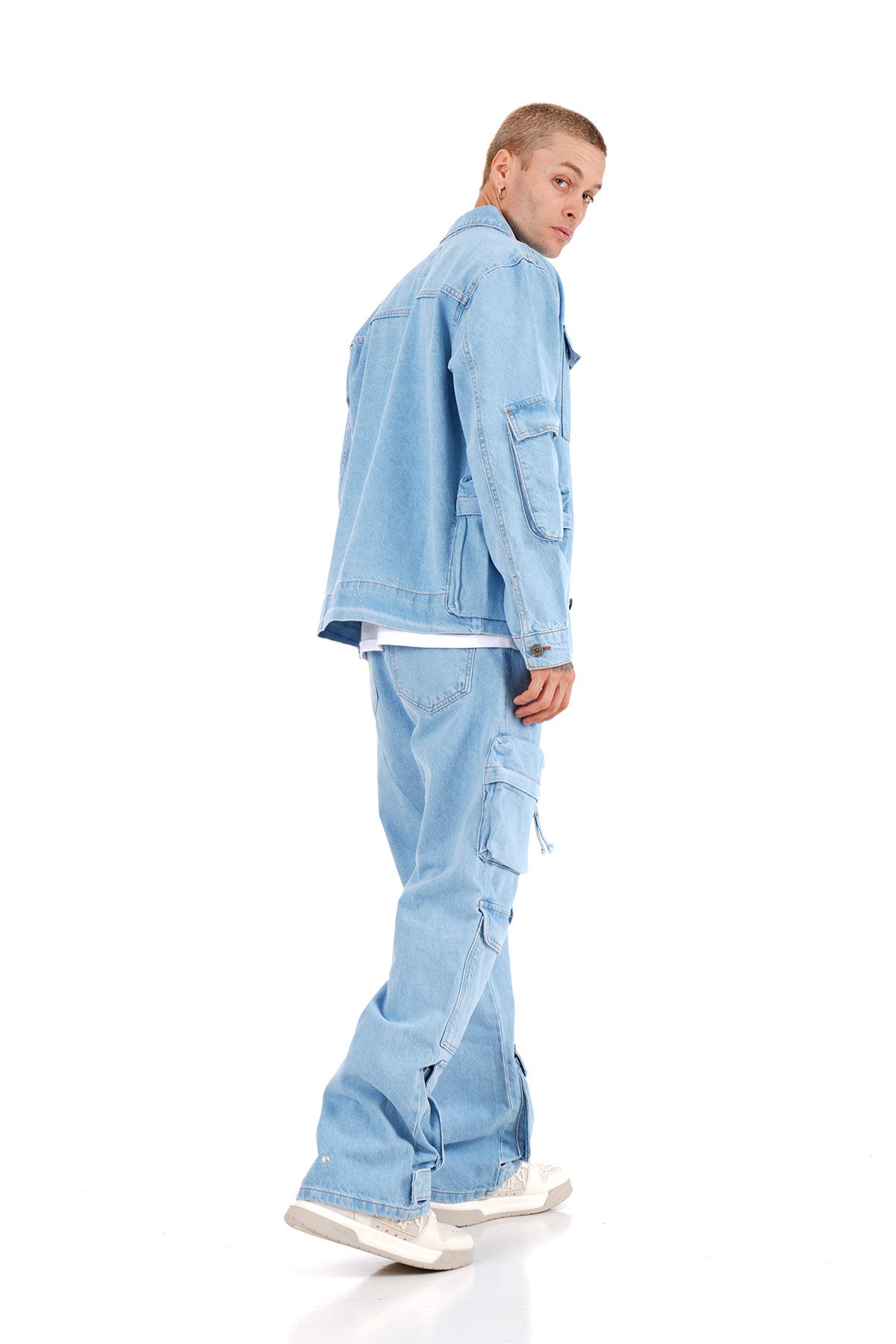ENSEMBLE JEANS CARGO - BLEU