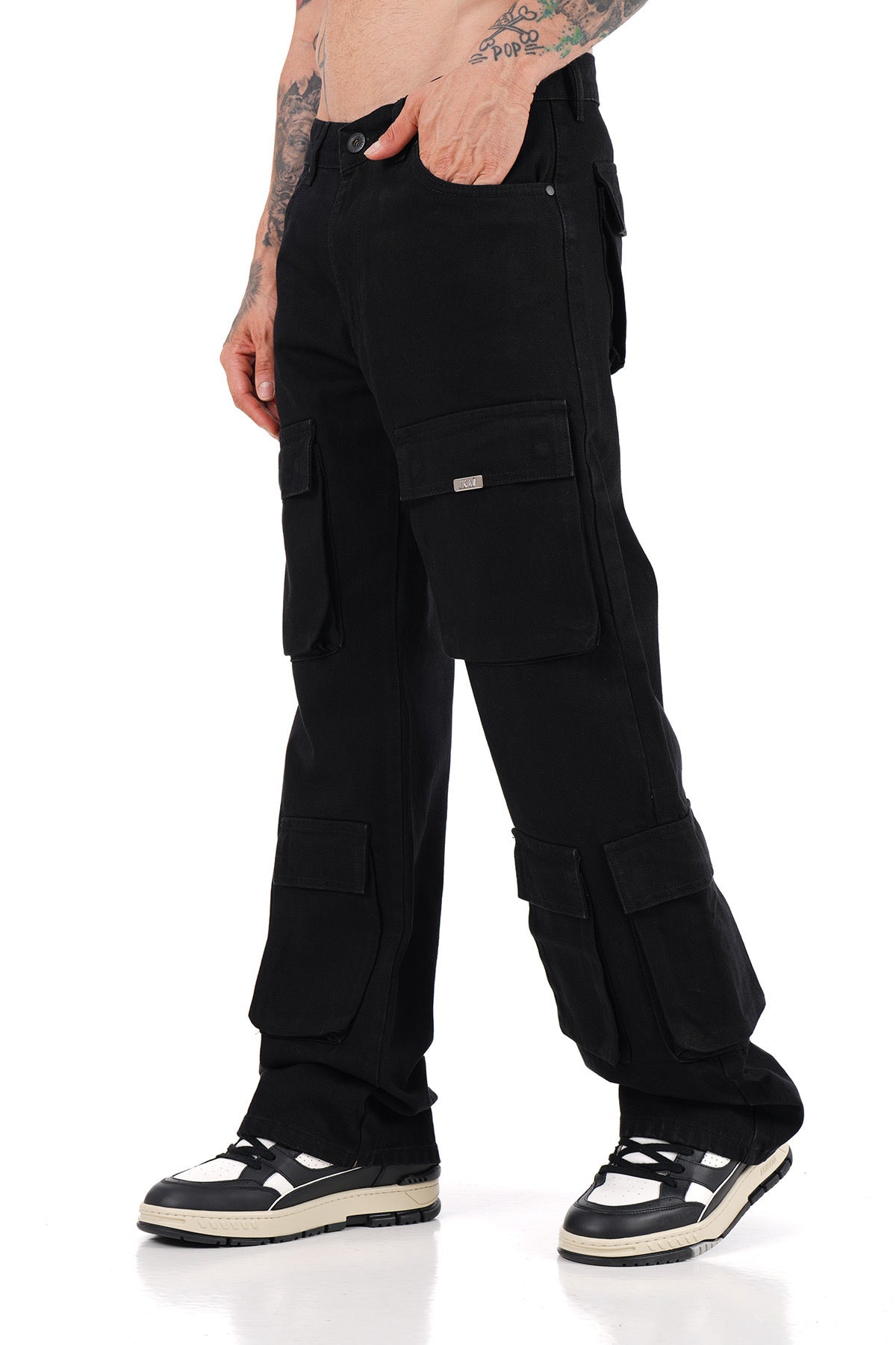 JEANS CARGO OVERSIZE - NOIR