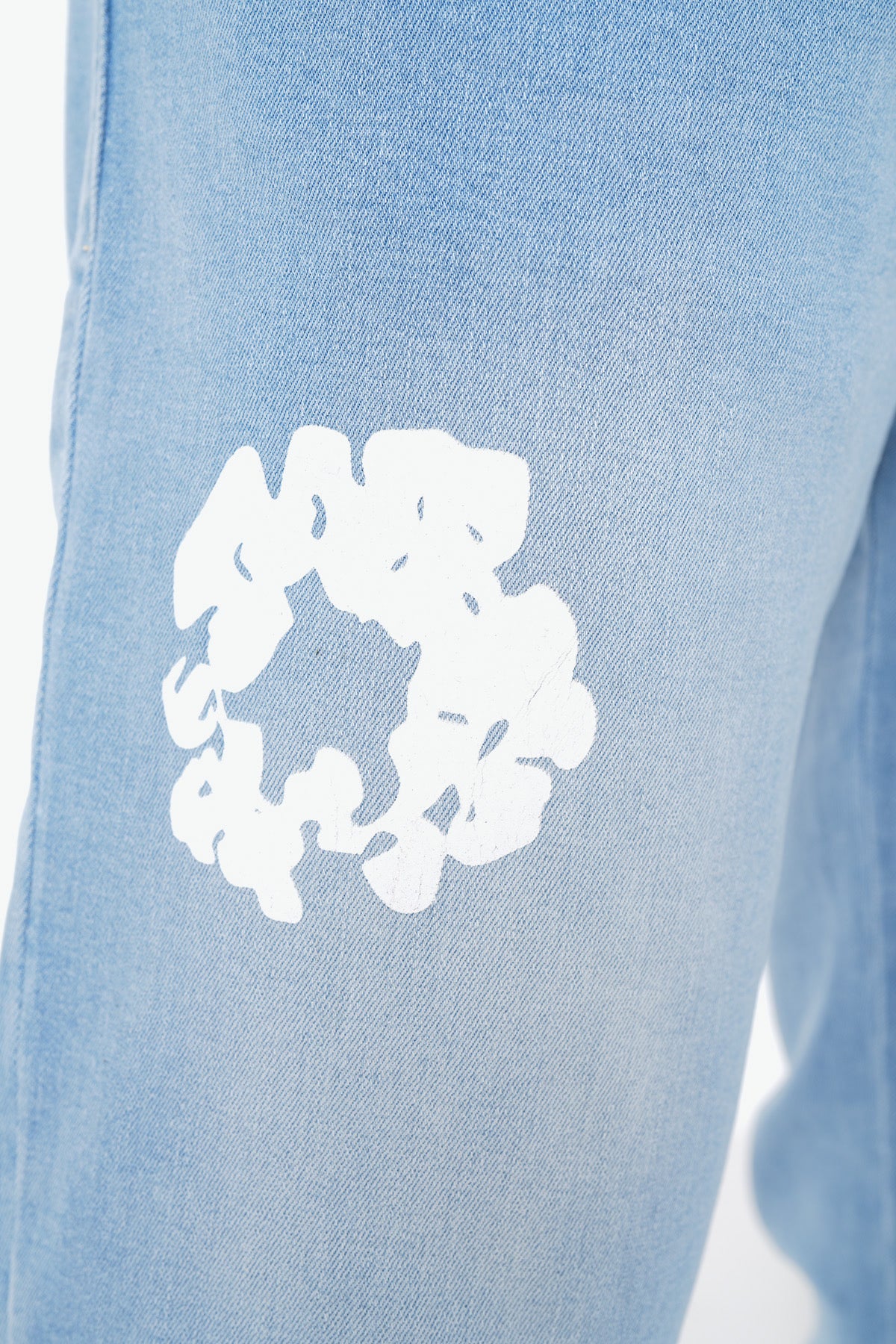 JEANS FLEURS - BLEU