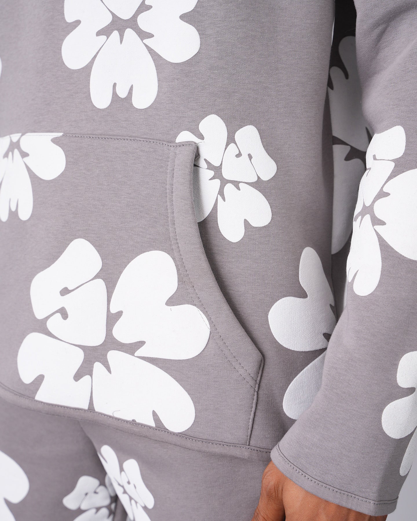 ENSEMBLE FLEUR GRIS - BLANC
