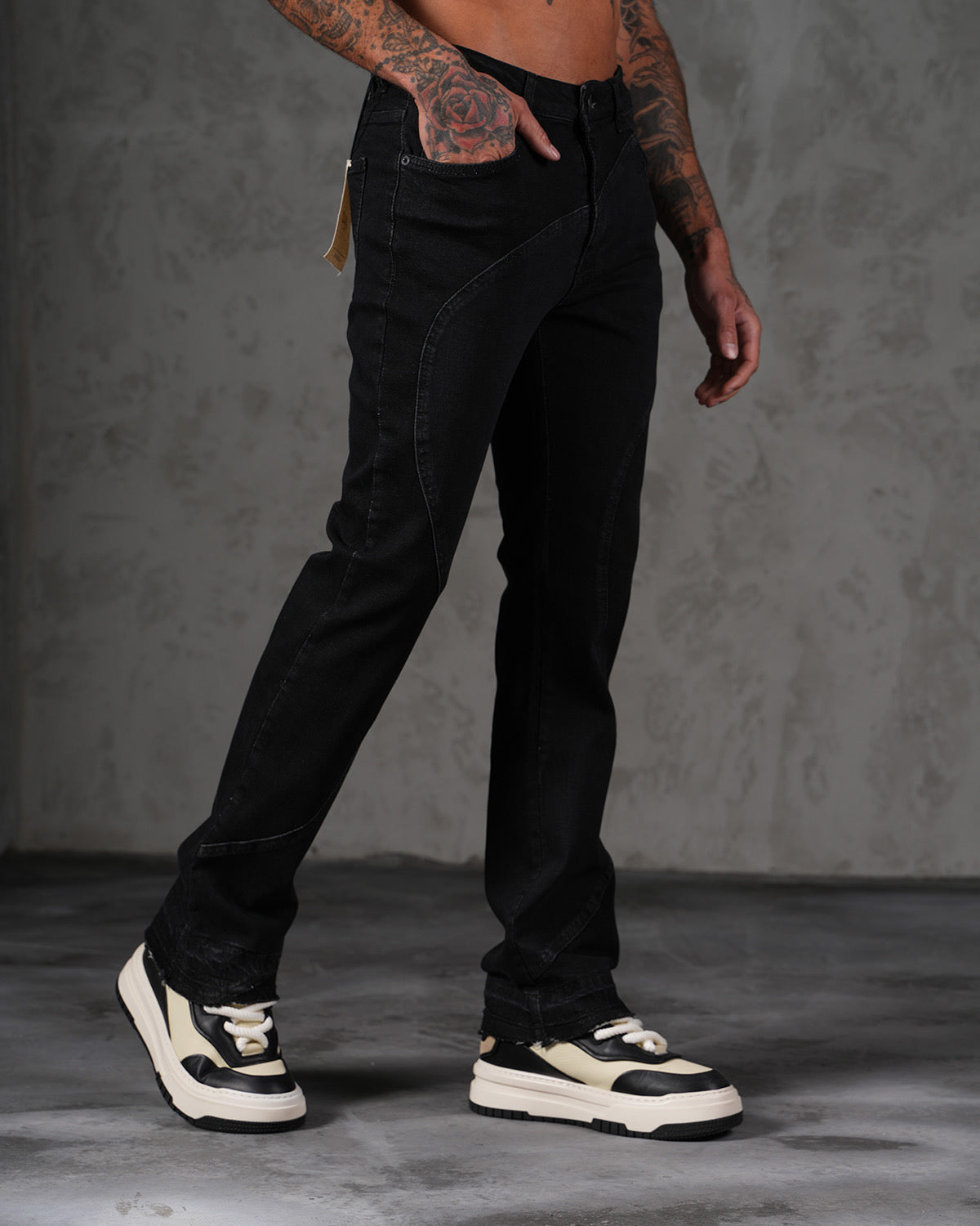 JEANS FLARE - NOIR