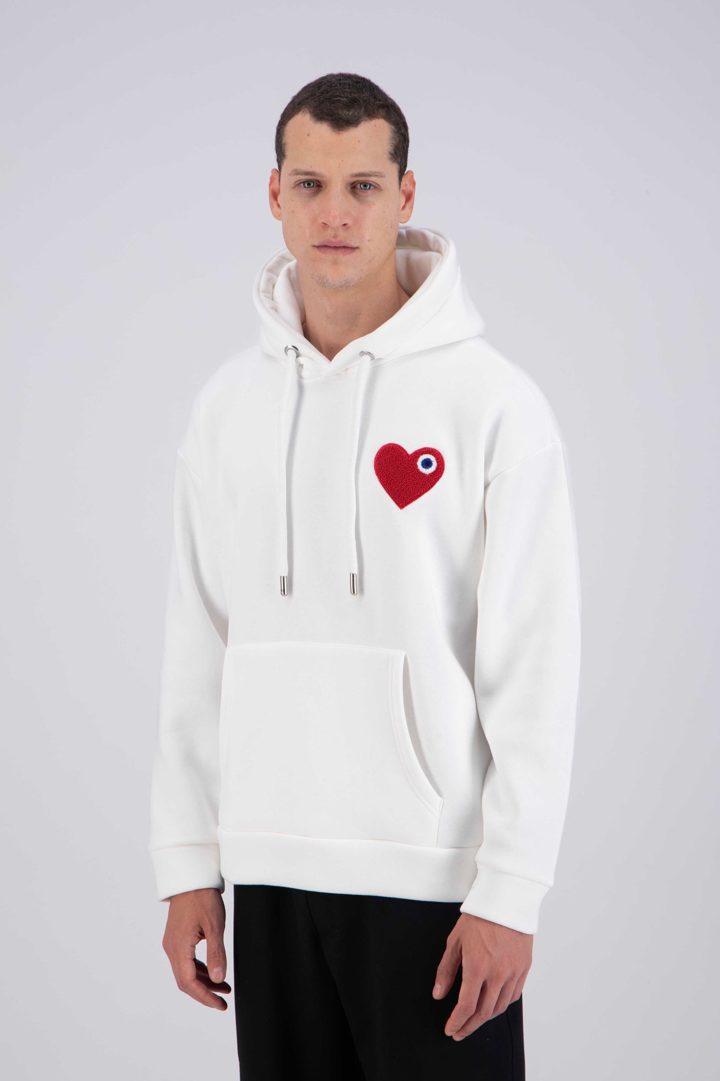 PULL BLANC - COEUR ROUGE