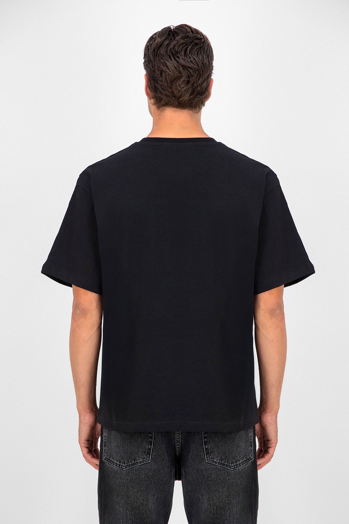 T-SHIRT NOIR - CŒUR GRIS