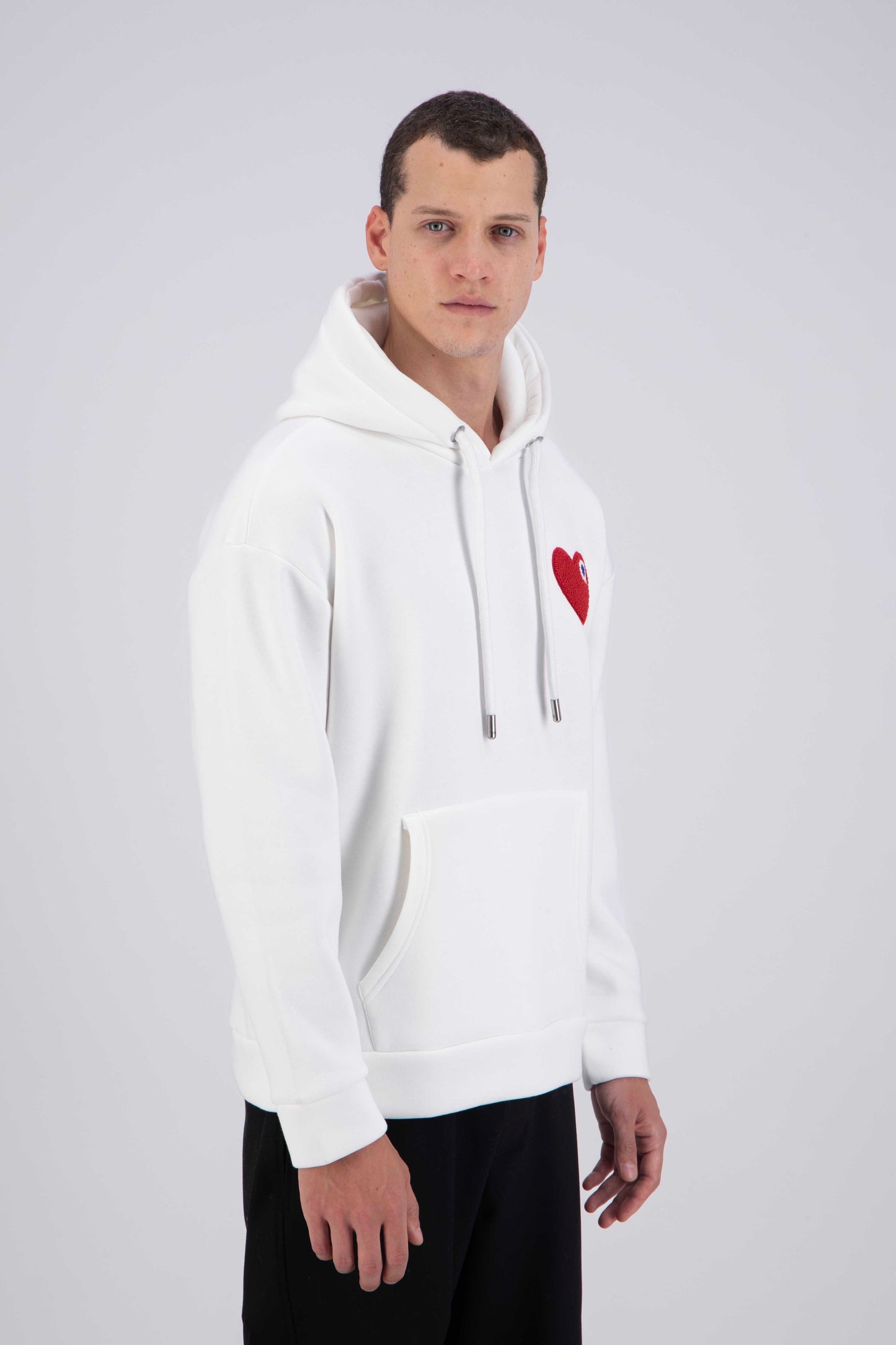 PULL BLANC - COEUR ROUGE