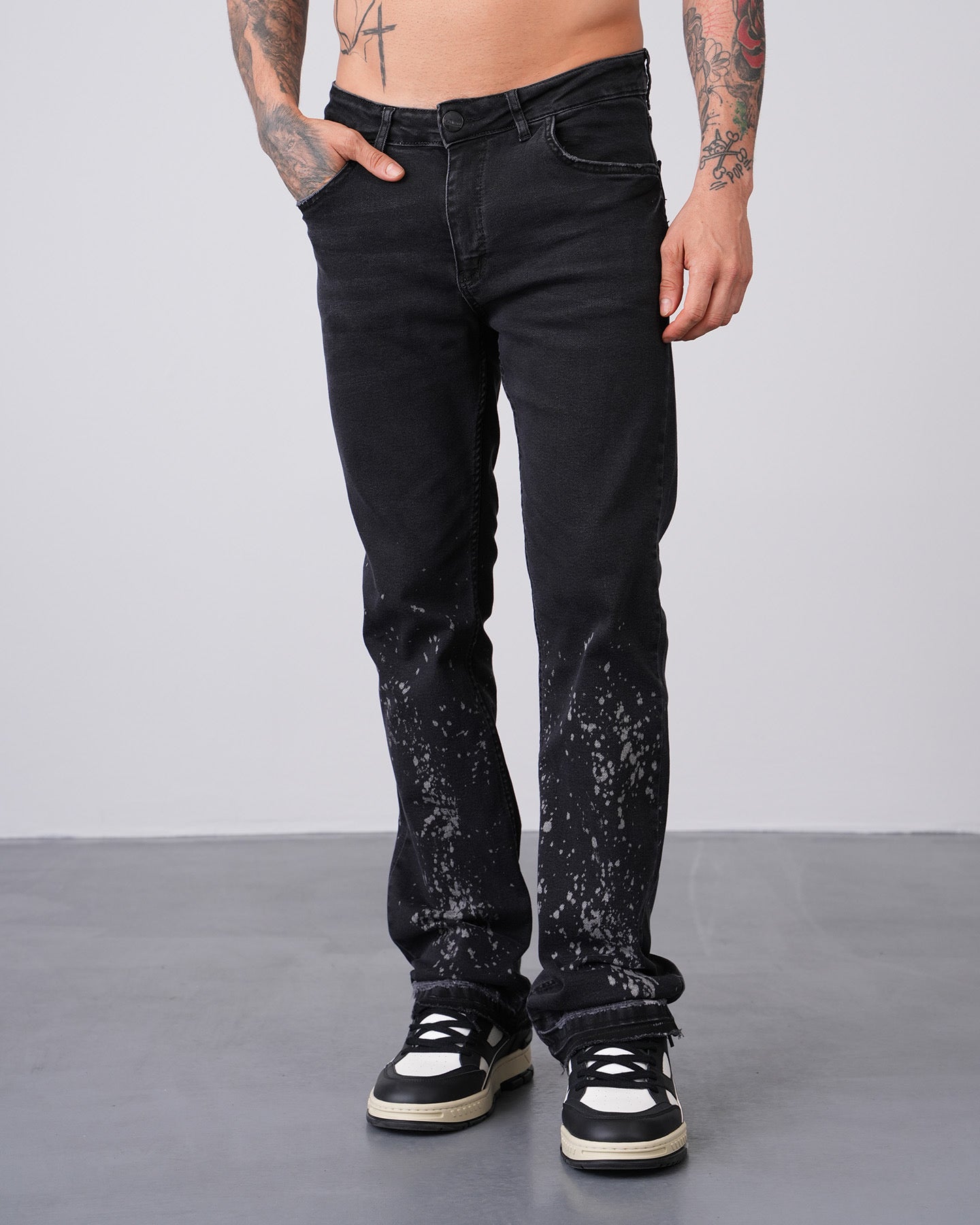 JEANS PAINT - NOIR - GRIS
