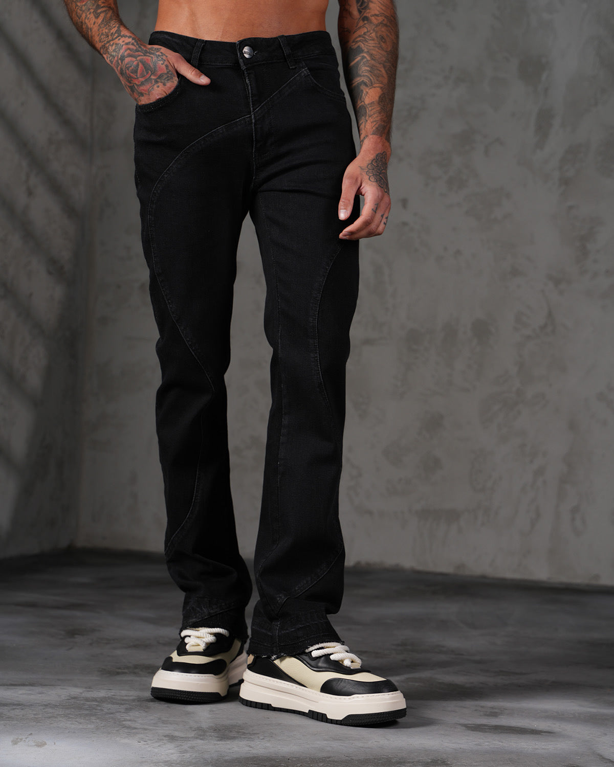 JEANS FLARE - NOIR