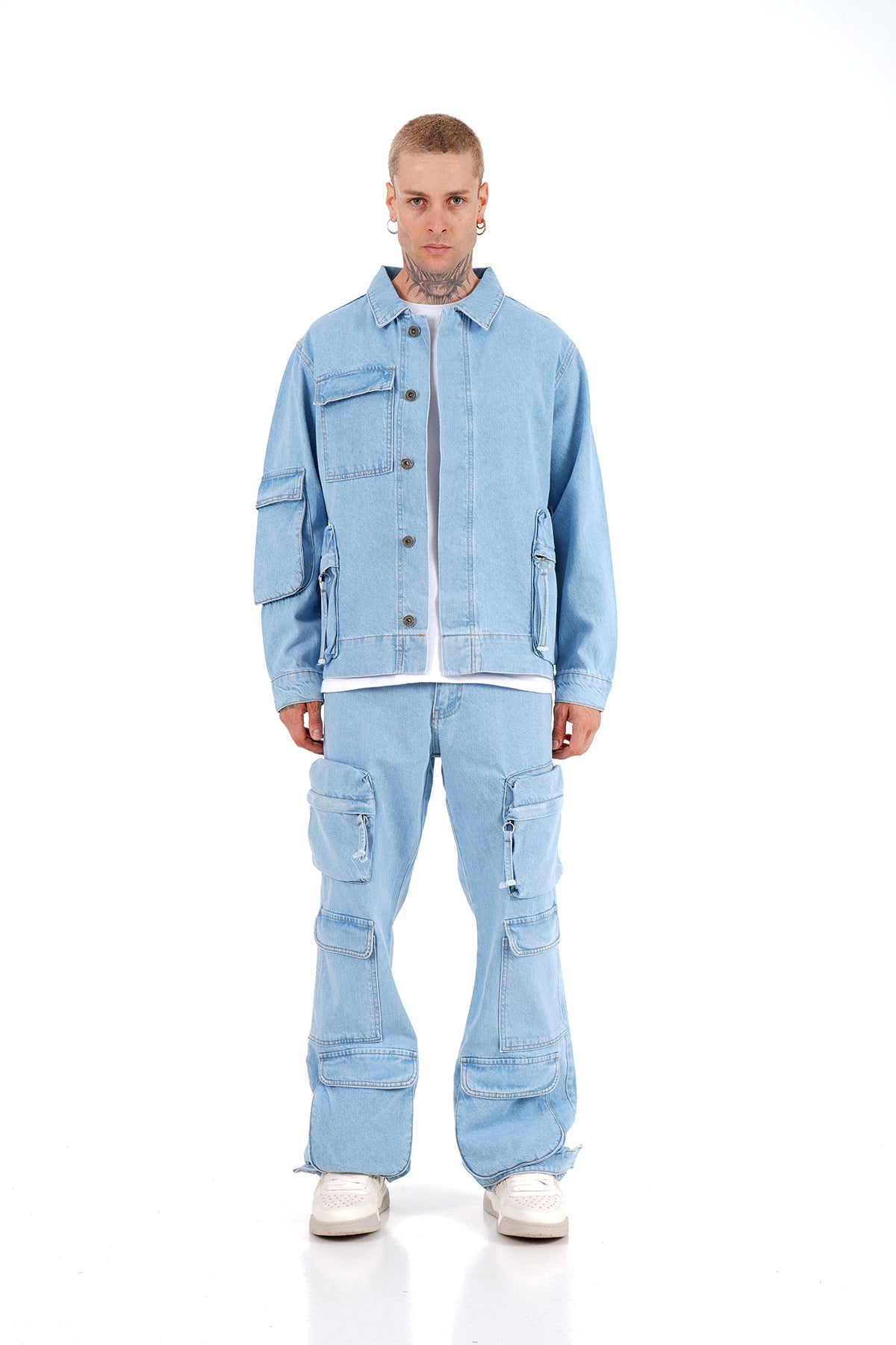 ENSEMBLE JEANS CARGO - BLEU