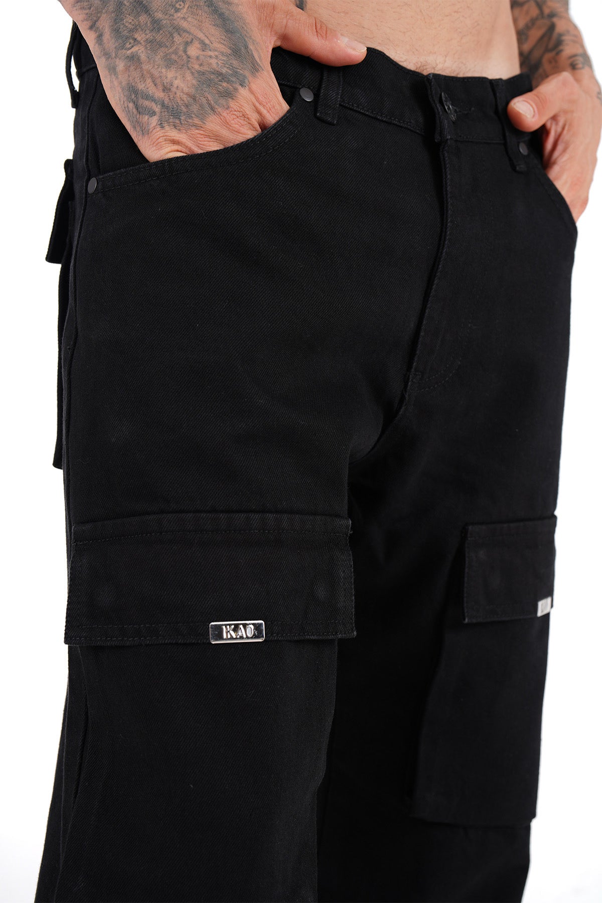 JEANS CARGO OVERSIZE - NOIR