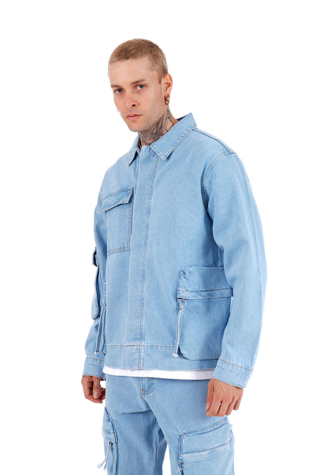 ENSEMBLE JEANS CARGO - BLEU