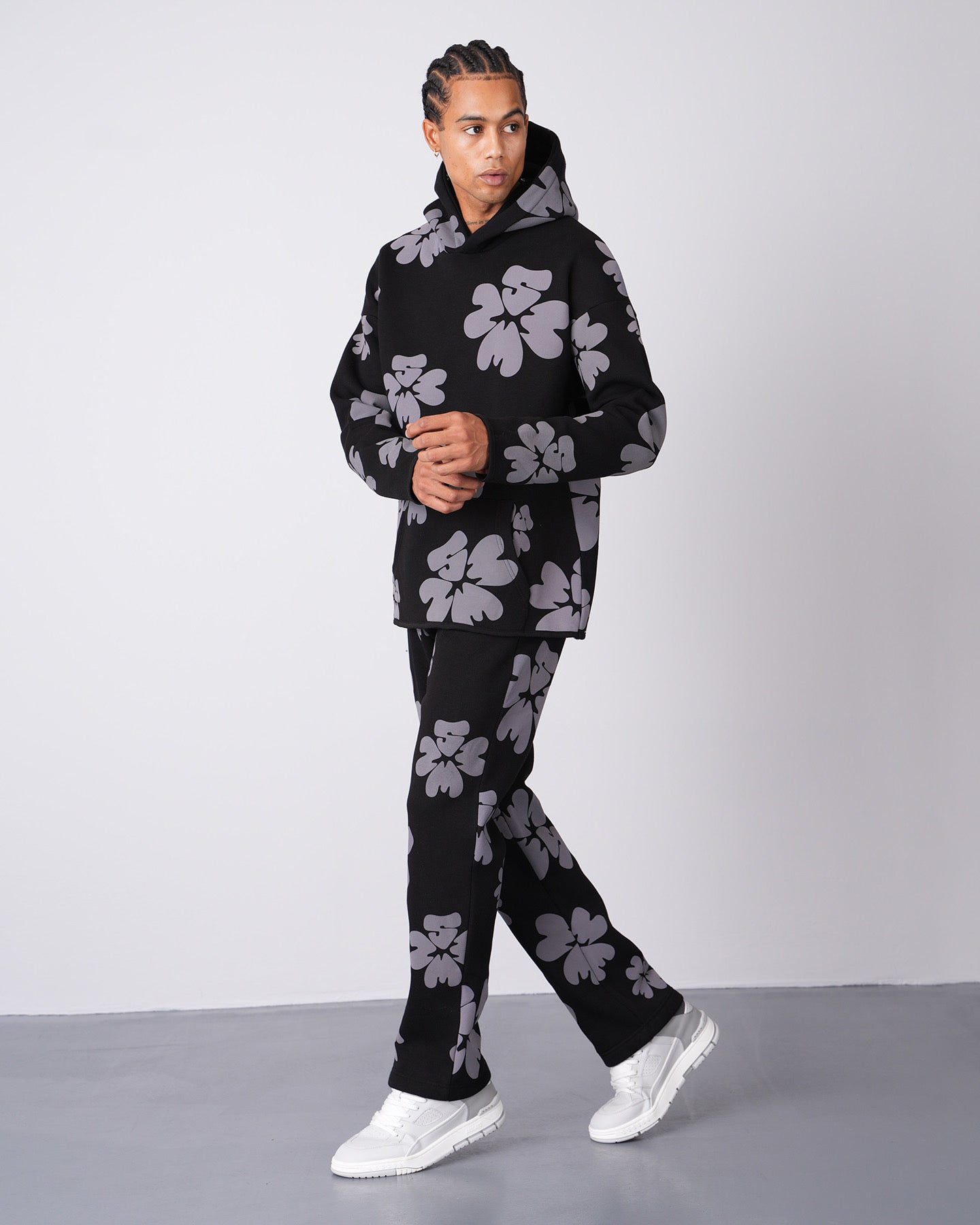 ENSEMBLE FLEUR NOIR - GRIS