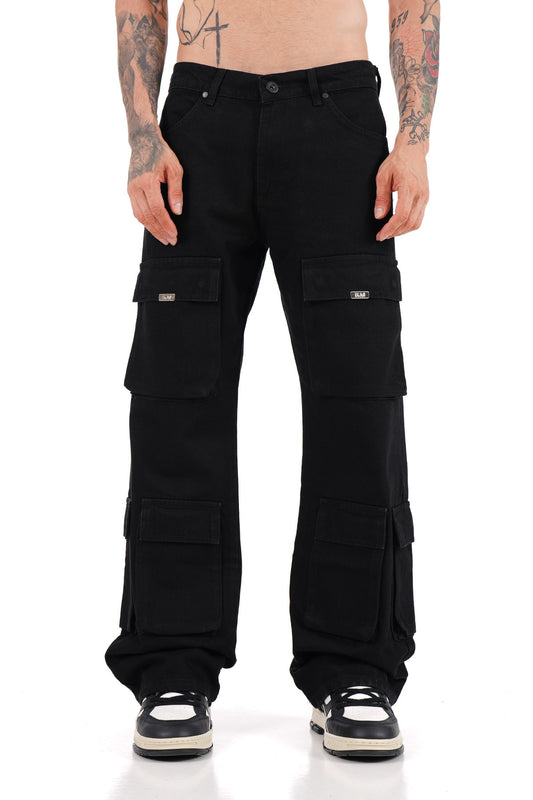 JEANS CARGO OVERSIZE - NOIR